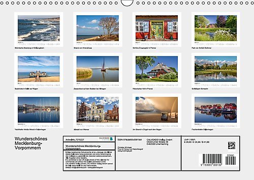 Wunderschönes Mecklenburg-Vorpommern (Wandkalender 2017 DIN A3 quer): Mecklenburg-Vorpommern, das schöne Land an der Ostsee (Monatskalender, 14 Seiten ) (CALVENDO Natur) - 