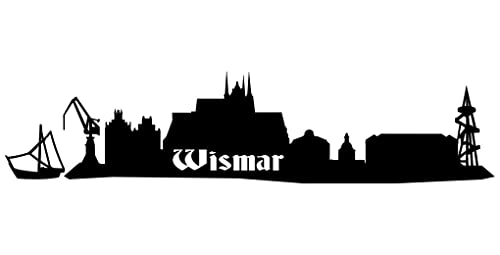 Wandsticker Wismar Skyline schwarz 30x7,1cm